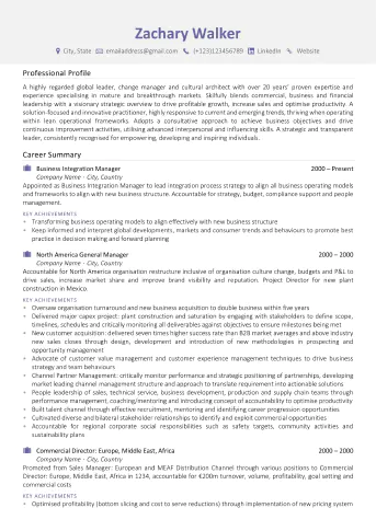 Professional CV writing service example - James Innes Example 1