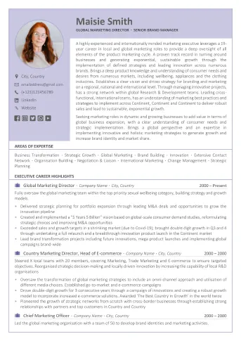 Professional CV writing service example - James Innes Example 2